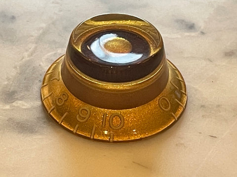 Top Hat Knobs Gold/Amber